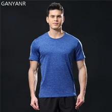 GANYANR футболка для бега МУЖСКАЯ ТЕННИСНАЯ футболка для баскетбола Спортивная одежда для фитнеса тренажерный зал беговые дорожки с коротким рукавом тренировка тонкий