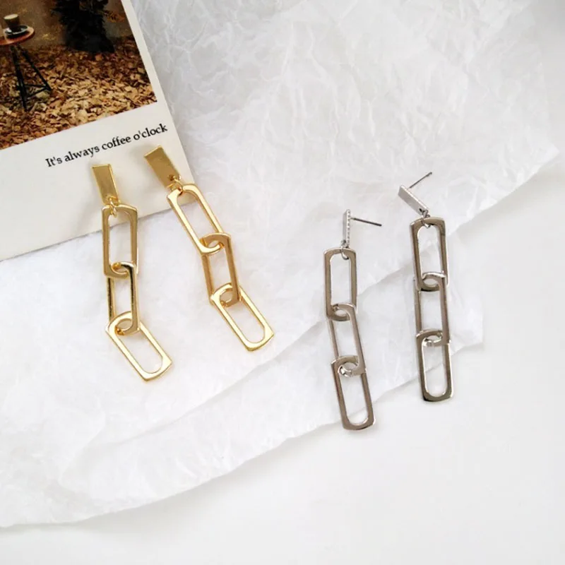 Fashion Silver Gold Chain Earrings Women Accessories Minimalist Punk Drop Long Tassel Jewelry 2019 brinco | Украшения и
