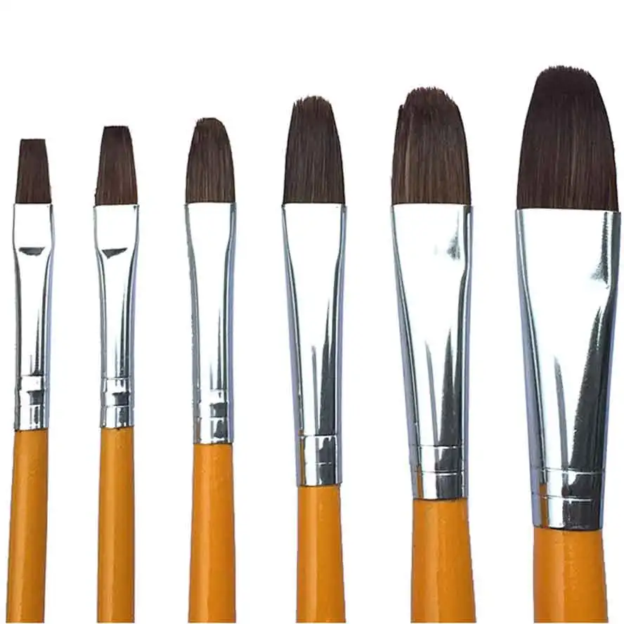 Beste 6 stks haren kwast aquarel acryl schilderen borstel piek rij borstel Set Gouache Borstels Kunst Levert