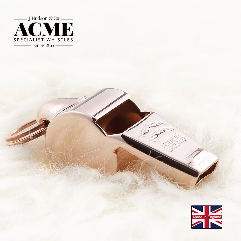 British ACME High-end Rose Gold Referee Coach Professional Cnductor Pure Cop Basketball Soccer Sports Whistle With Free Gift Box
