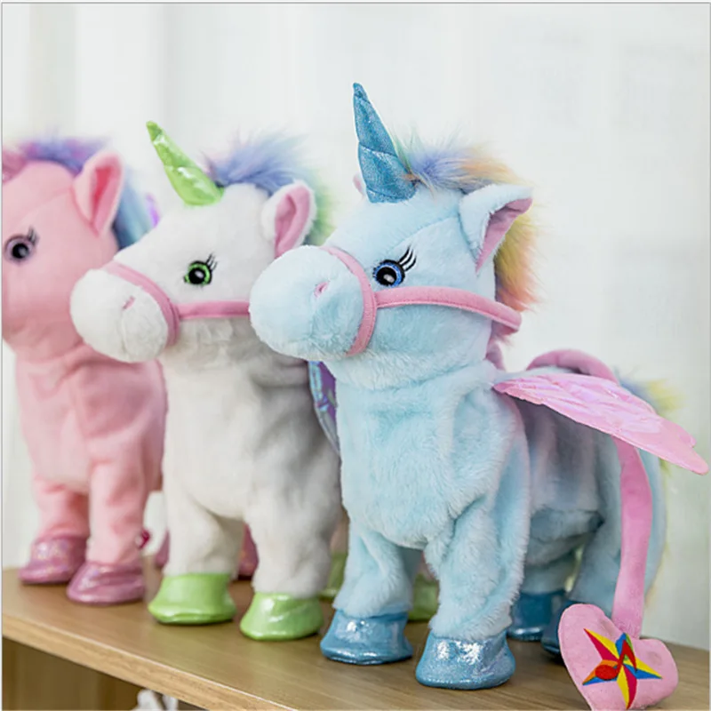 

electric walking unicorn plush toy stuffed animal Electronic singing Music Unicornio Toy Christmas Gift VIP horse vocal toy