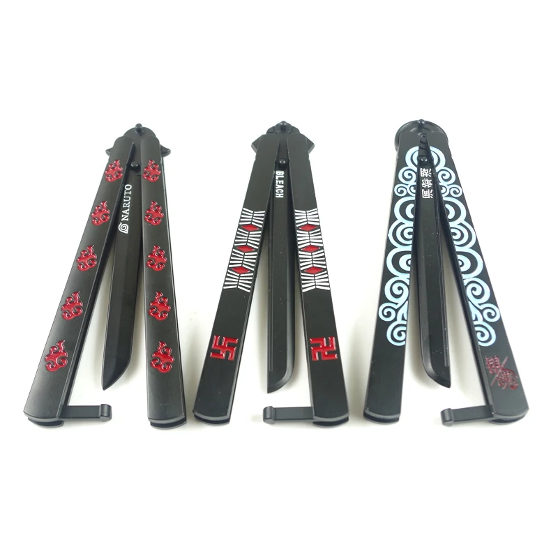 Butterfly Knife font b Toys b font AnimeTrainer Folding Knives Practice Dull Professional Christmas gift sword