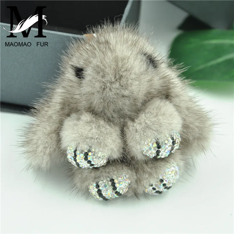 

Bunny Pendant Keychain Real Rex Rabbit Fur Keychain Fluffy Toy Doll Bag Car Charm Key Ring Jewelry For Women