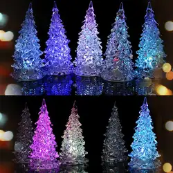 Цвета изменение кристалл дерево Форма ночник праздничные украшения светодиодный Батарея включены мини настольные лампы вечерние подарки