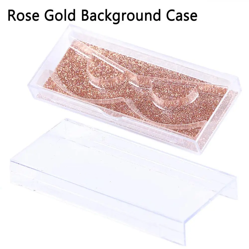50 x rosegold case 50 шт./лот, профессиональный скользящий чехол s с держателями для полной полосы ресниц, прозрачный чехол для 3D норковых ресниц - Цвет: 50 x rosegold case
