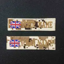 Пользовательские вышивки Великобритании имя патч, 2 шт Персонализированные милитари номер бирка индивидуальный логотип ID для нескольких мешок одежды