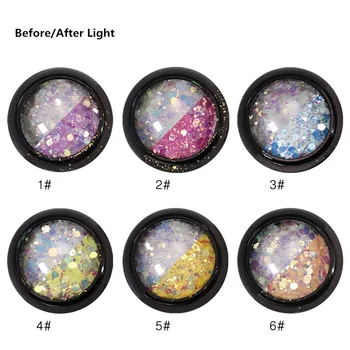 

6 Boxes Shiny Nail Sequins Glitter Tips Uv Gel Nail Art Decoration Change Colorful Nail Glitter Powder Dust Manicure Accessory