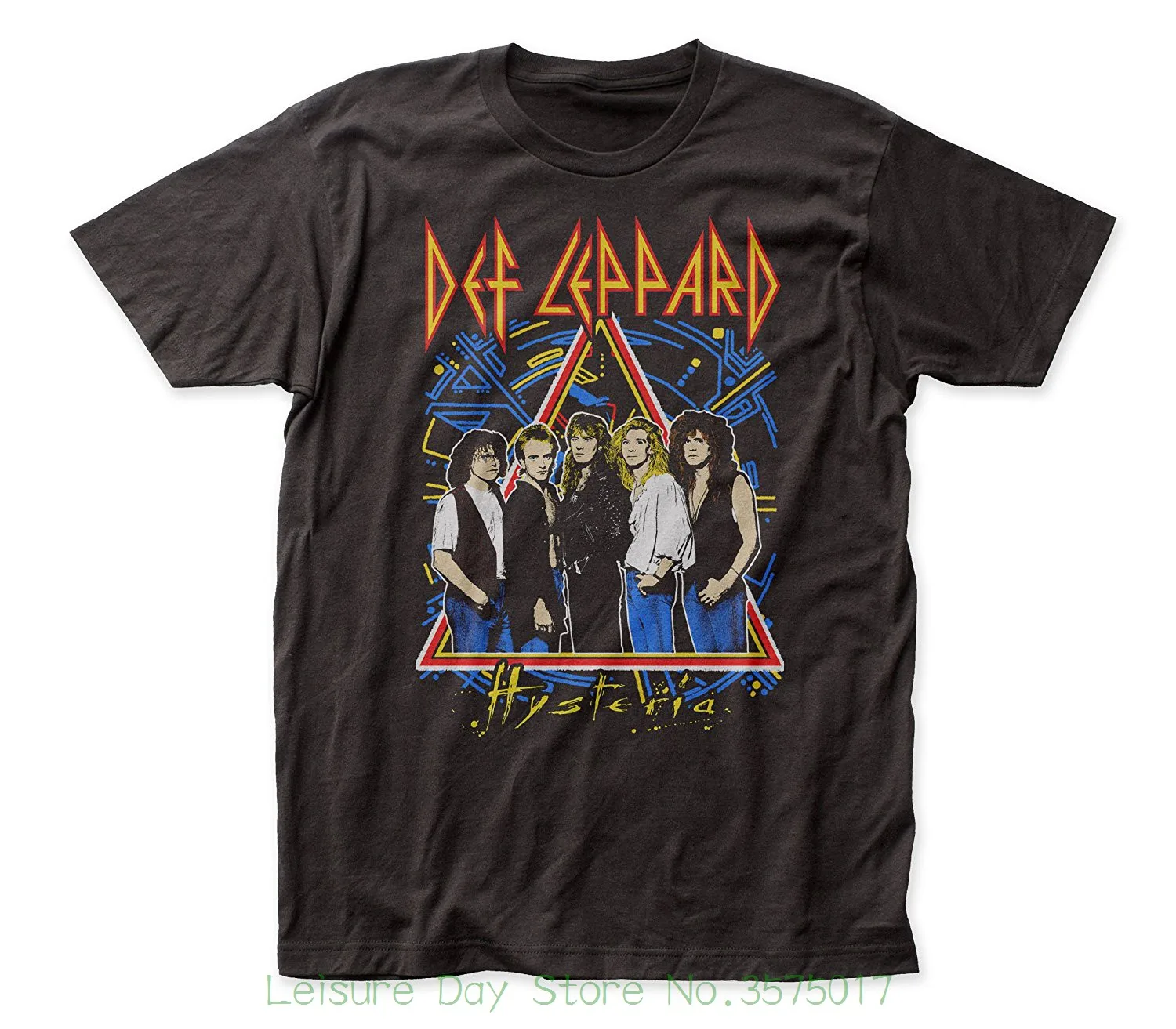

T-shirt Casual Short Sleeve For Men Clothing Summer Def Leppard Hysteria Tour Fitted Jersey Tee