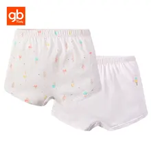 GB для маленьких девочек 2 предмета боксер хлопок дышащий милый розовый принт детские трусики детские трусы нижнее белье бренда для 12M-5Y