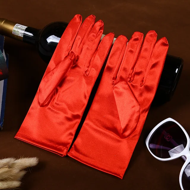 stretch satin gloves