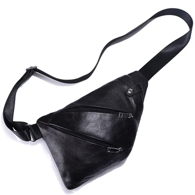 

NEW Genuine Leather man Chest Bag Fashion Crossbody Bag man Messenger Bags Cow Leather Travel Pack For Male Shoulder Bag