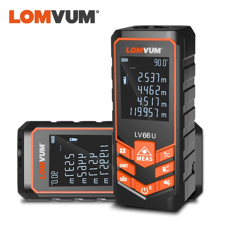 LOMVUM LV 66U рукоять лазерный дальномер цифровой лазерный дальномер USB-заряда электрических уровень Лента лазерный дальномер - Цвет: Черный