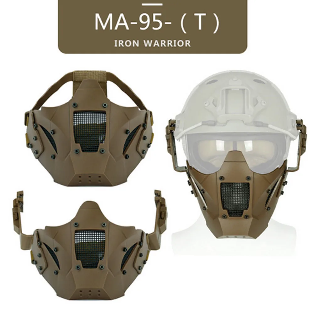 WosporT Tactical Airsoft Paintball Accessories Iron Warrior Mask Half Face Mask Use With Fast Helme