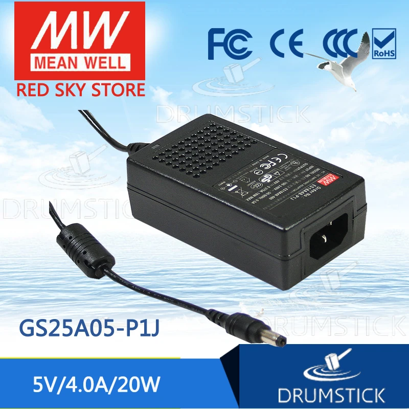 

Redsky [free-delivery 10Pcs] MEAN WELL original GS25A05-P1J 5V 4A meanwell GS25A 20W AC-DC Industrial Adaptor