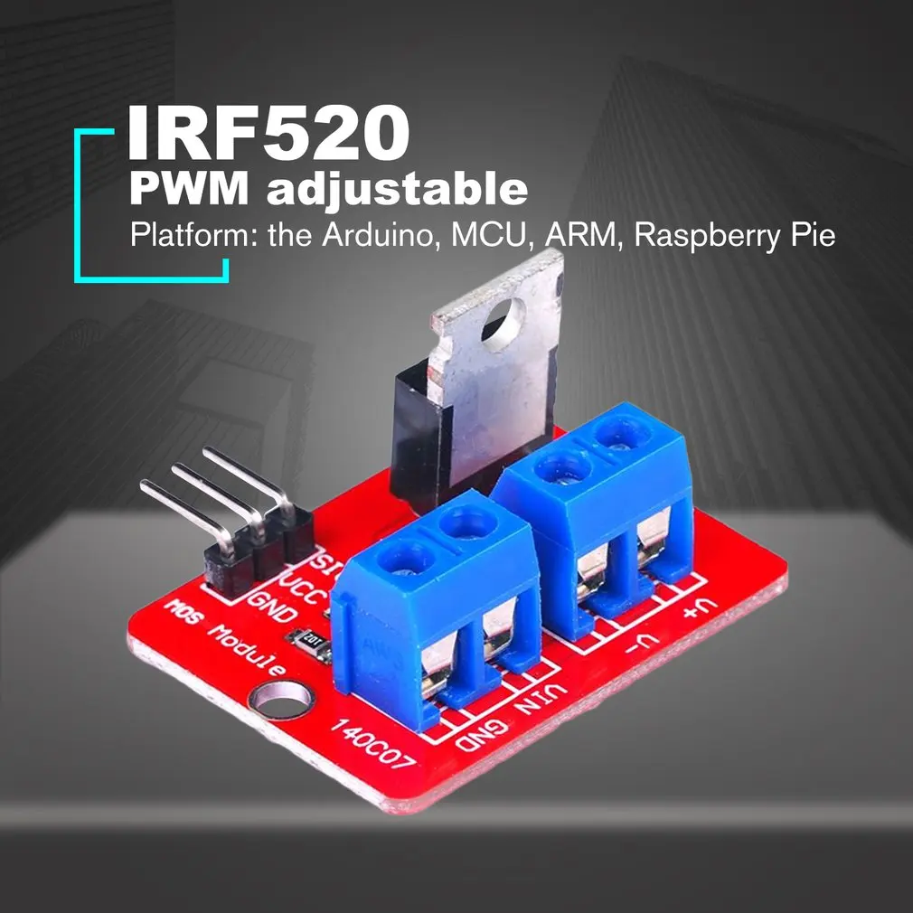 0-24 в топ Mosfet Кнопка IRF520 драйвер MOS плата модуля для Arduino MCU ARM Raspberry Pi электронный DIY инструмент затемнения светодиодный