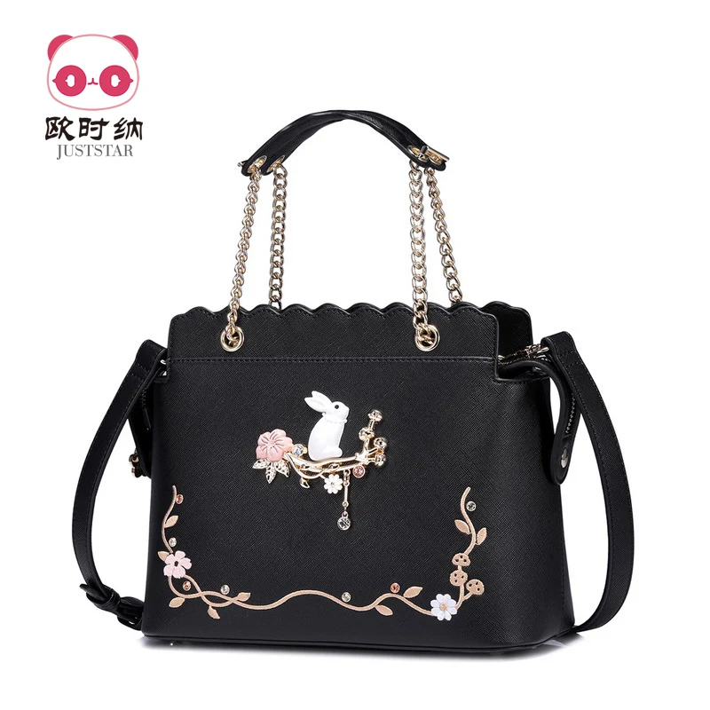 

luxury Floral Rabbit leather Shoulder Bag Satchel Handbag Retro Messenger Bag Famous Designer Clutch Shoulder Bags Bolsa Bag