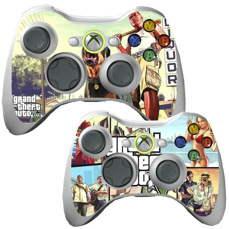 2PC different Styles Skins Vinyl Sticker Cover for Xbox 360 Controller