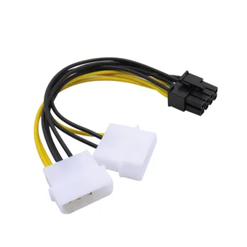

Marsnaska Power Cable 2 IDE Dual 4pin IDE Male to 8 Pin Female PCI-E Y IDE Power Cable Adapter Connector for video card