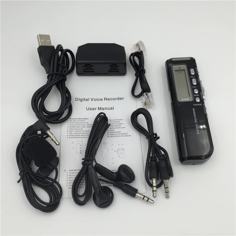 Digital Voice Recorder 8GB LED Mini Digital Voice Activated Recorder with One-button Recording MP3 Player Dictaphone Pen