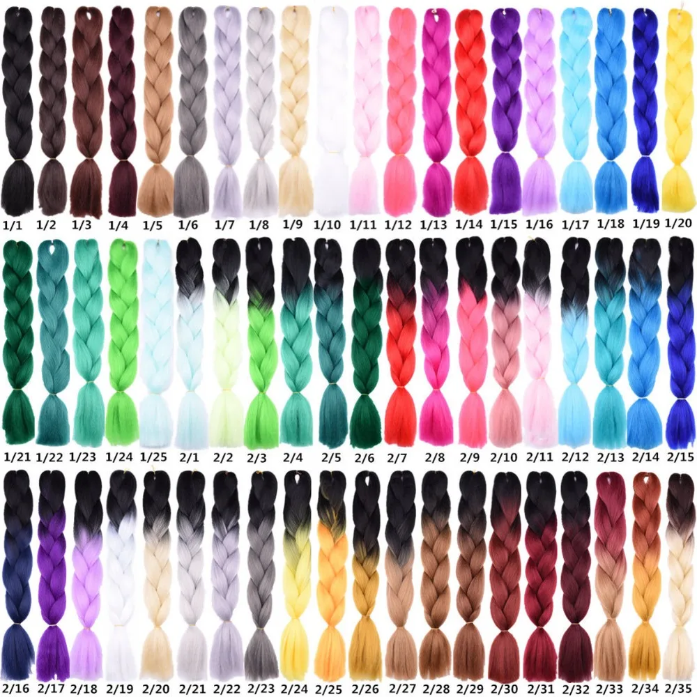 Luxury Ombre Kanekalon Jumbo Synthetic Braiding Hair Crochet Blonde Pink Blue Grey Hair Extensions Jumbo Braids 24 inch 100g Luxury Ombre Kanekalon Jumbo Synthetic Braiding Hair Crochet Blonde Pink Blue Grey Hair Extensions Jumbo Braids 24 inch 100g