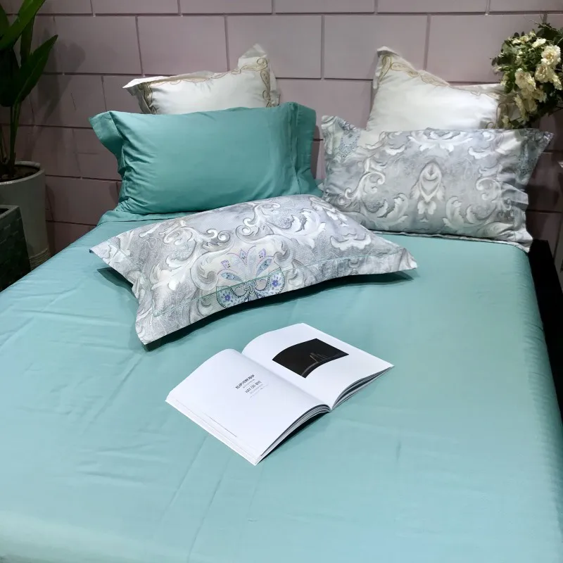 Waliicorners 4pcs Collection Floral print Duvet cover 100%Cotton Soft Bedding Set queen size king Bed sheets or fitted sheet pillow shams 31 IMG_6631