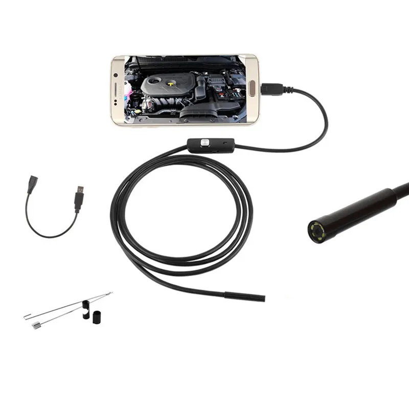 Мин объектив 5,5 мм кабель Длина 2 м 6 светодио дный 2 в 1 инспекции Камера эндоскопа для компьютера и сотовые телефоны