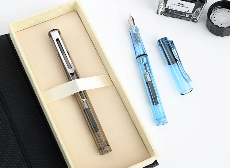 Креативная Студенческая прозрачная пластиковая перьевая ручка, 6 цветов, 0,5 мм, чернильные ручки для школы, офиса, бизнеса, канцелярские принадлежности