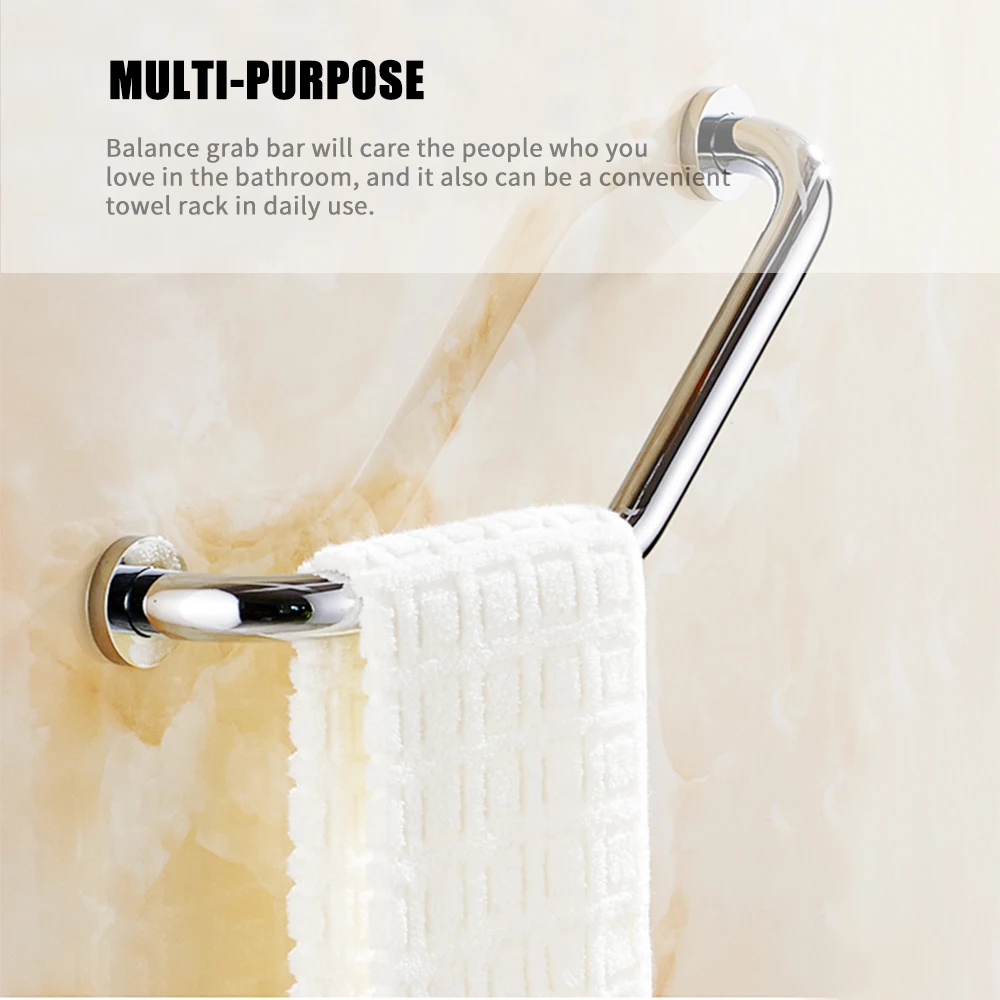 Stainless Steel Chrome Safety Rail Bathroom Tub Toilet Non-slip Handrail Grab Bar Shower Safety Support Handle Towel Rack