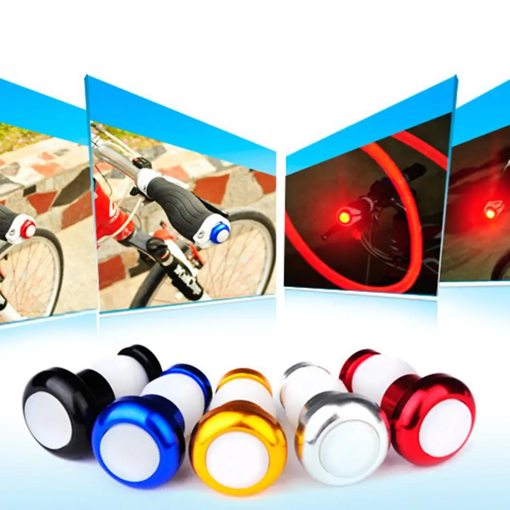 

2Pcs/Set Bike Cycling Handle Bar End Plug Cap LED Safety Turn Signal Light Lamp