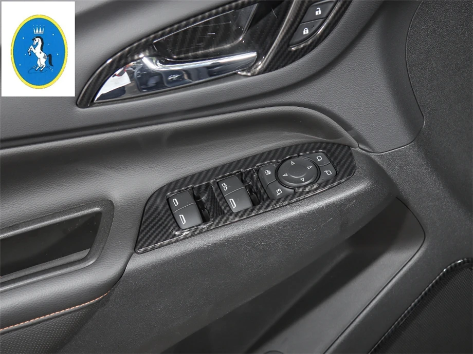 Yimaautotrims авто аксессуары подлокотник на внутреннюю сторону двери Кнопка Подъема Окна Панель крышка отделка Подходит для Chevrolet Equinox 2017 2018 2019 ABS
