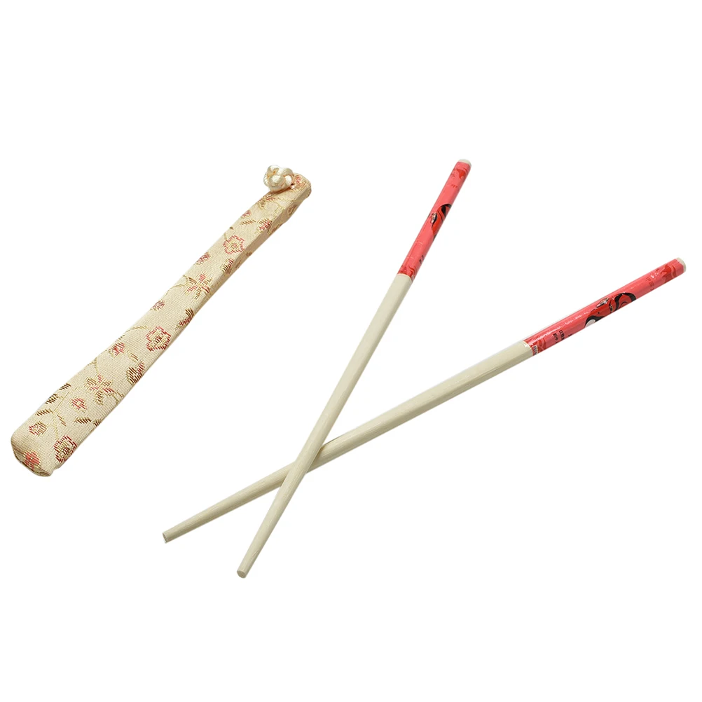 Wholesale 10Pairs Chopsticks Classic Bamboo w//Silk Cover Bags Gift Set NEW