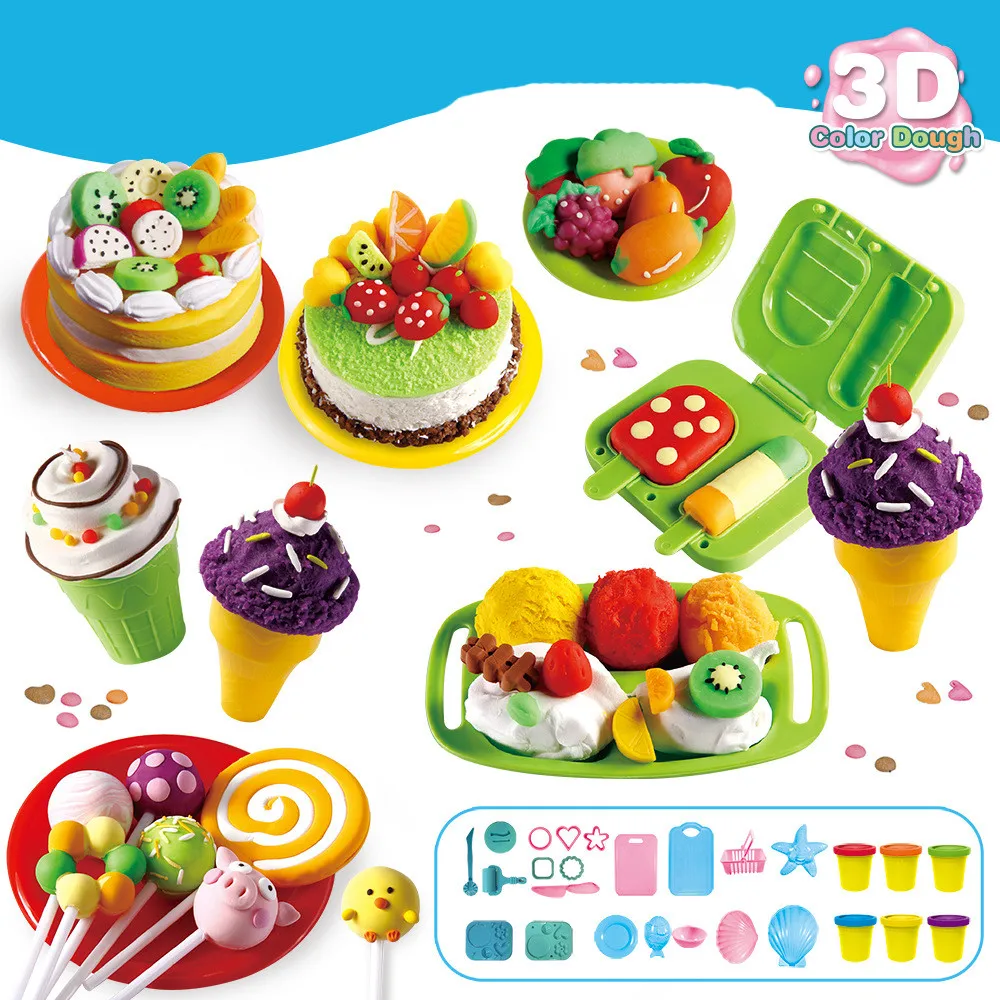 Детская ролевая игра форма для теста набор мороженое леденцовый торт мягкий пластилин детская игрушка, обучающая готовке играть игрушка в