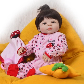 

Bebe girl Reborn dolls 23inch full silicone body reborn baby dolls toys for child gift reborn babies alive bonecas