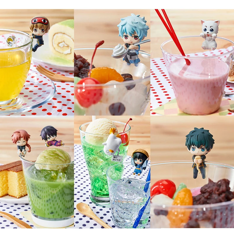 

8pcs/set Mini Cute GINTAMA Figure Anime Puppets Action Figure Sakata Gintoki PVC Toys Model Cup Decoration Accessories Gift #E