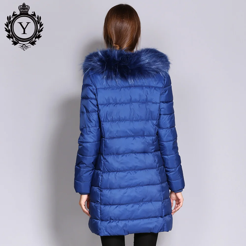 New Women Winter Jackets and Coats Long Parkas Female Double Breasted Thicken Down Cotton Padded Faux Fur Hooded Parka Warm Coat