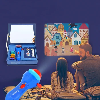 

Baby Sleeping Story Flashlight Projector Lamp Toys Four Children's Tales Light-up Toy for Kids Educational Sleep Toys