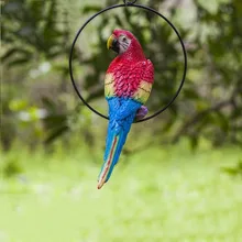 Садовое украшение имитация попугая садовая Статуэтка скульптура изделия из смолы Сказочный Сад Наружное украшение животного Свадебная опора