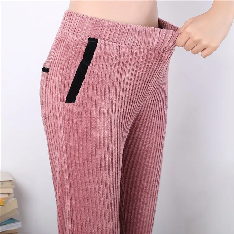 Осенние женские вельветовые штаны Pantalon Mujer, штаны-шаровары с эластичной талией размера плюс 3XL, повседневные спортивные штаны, обтягивающие штаны