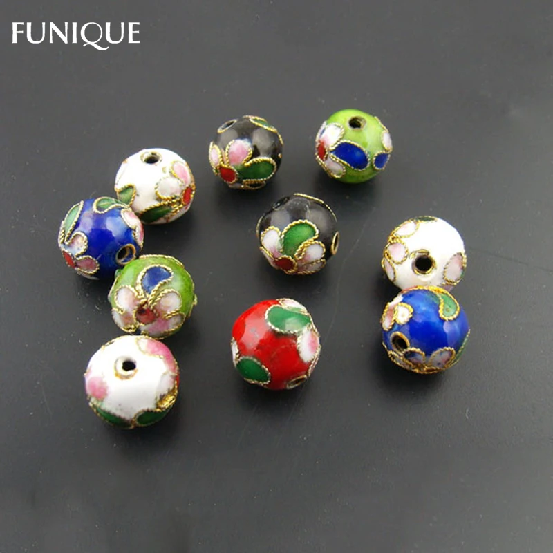 

FUNIQUE 10mm Cloisonne Ball Beads 30PCs Random Mixed Assorted Colors Spacer Beads 2mm Hole Beads For DIY Crafts & Charm Bracelet