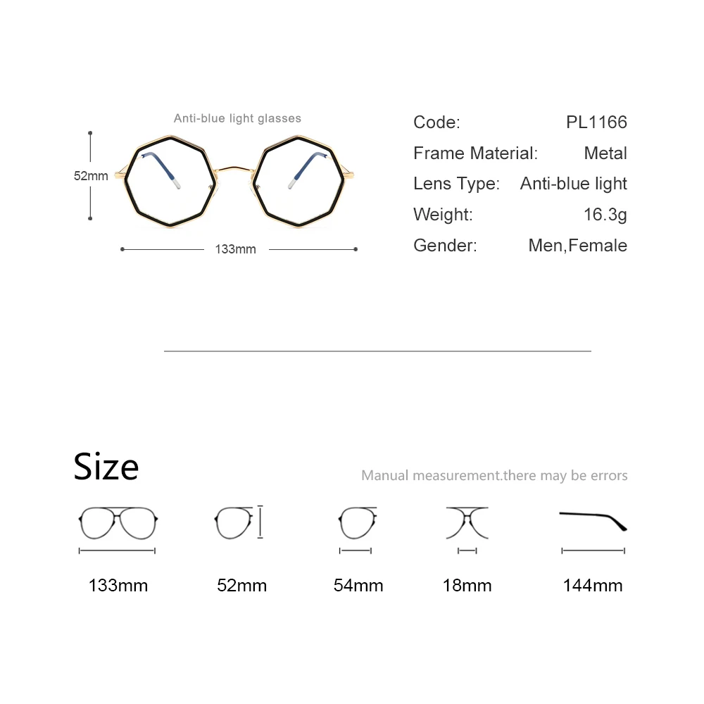 Восьмиугольные полигональные очки унисекс анти-голубые световые блокирующие очки оправа ультралегкие TR90 женские мужские компьютерные очки GlassesPL1166