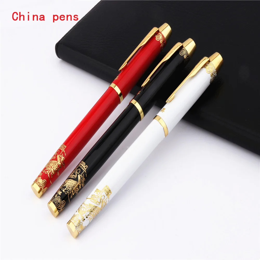 Перьевая ручка You 8007 White Golden Retro Great Wall Business office со средним наконечником|fountain pen|nib