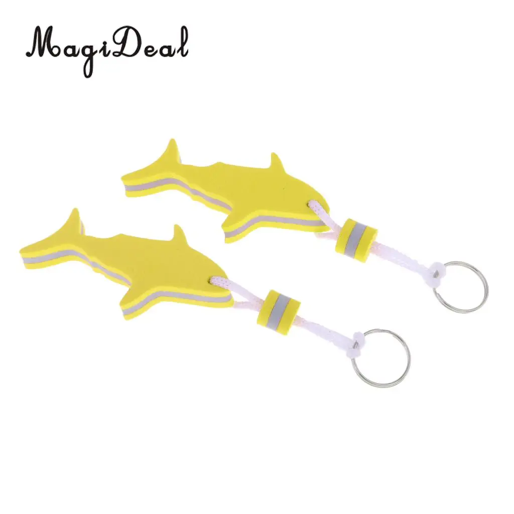 MagiDeal 2 Pieces Marine Shark Shaped EVA Floating Keychain Keyring Water Key Float for Radting Surfing Rowing Boat Accessories