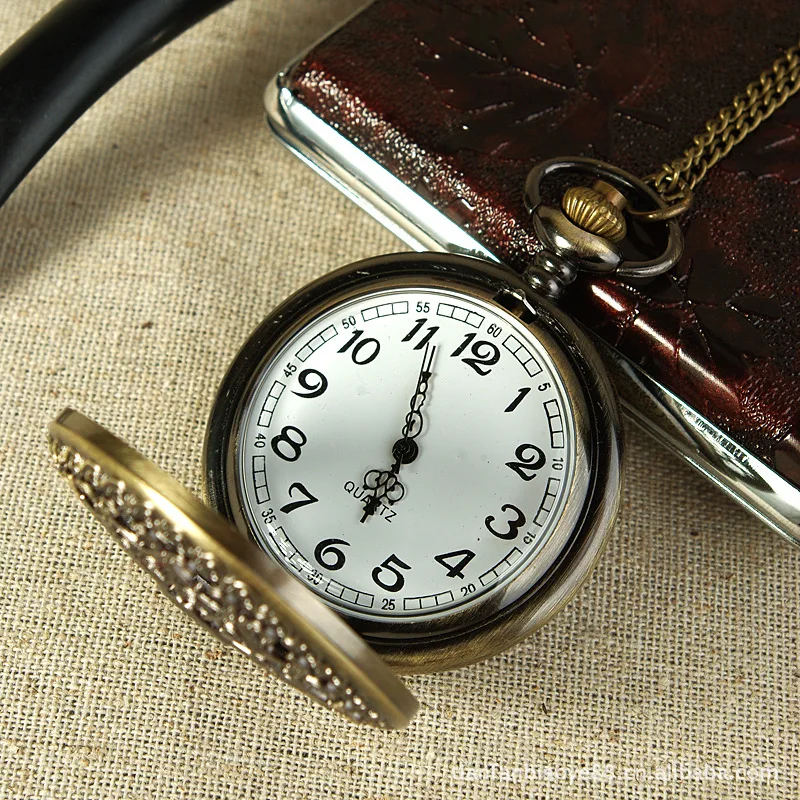 Новое поступление винтажные бронзовые, в стиле стимпанк карманные часы кварцевые Цепочки и ожерелья карманные часы цепи Для мужчин Для женщин часы