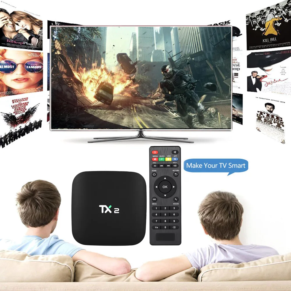 TX2 2 Гб 16 Гб Rockchip RK3229 Android 6,0 tv BOX Bluetooth 2,1 4K 2,4 ГГц WiFi медиаплеер ТВ смарт-бокс PK Z28