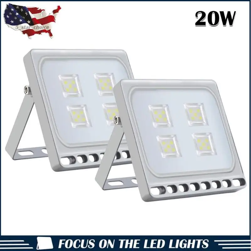 

2pcs Ultraslim 20W LED Floodlight Outdoor Security Lights 110V Cool white