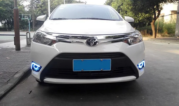 Eemrke светодио дный Габаритные огни для Toyota Yaris- Ангельские глазки ДРЛ Fog свет лампы H3 55 Вт галогенные наборы ламп