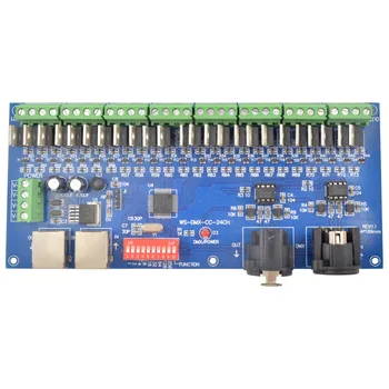 

DMX CC 24CH dmx512 decoder controller Constant voltage common cathode high Frequency,24 Chnnel 8 group,each channel max 3A