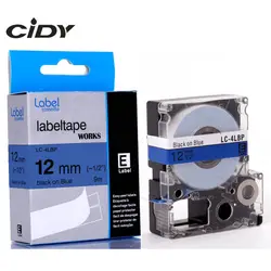 CIDY 80 pks/lot LC-4LBP LC4LBP LC 4LBP черный на синем 12 мм Совместимость ламинированный этикетки ленты кассеты для epson принтеры этикеток