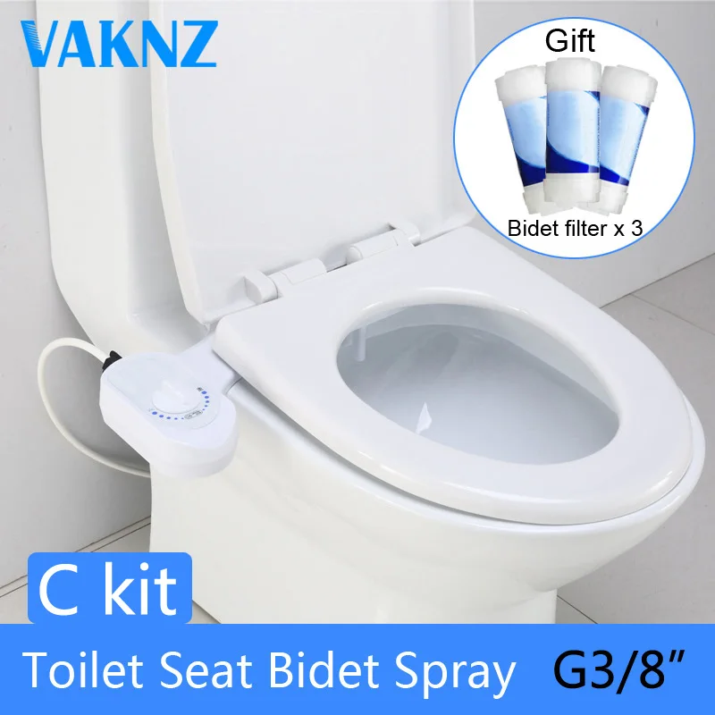 Подлинный Vaknz унитаз сидений биде кран простой чистый туалет сиденье - Цвет: C kit (3Pcs filter)
