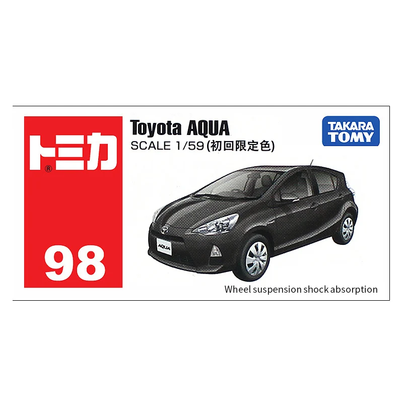 

Takara Tomy Tomica 1/59 TOYOTA AQUA Metal Diecast Model Vehicle Toy Car New in Box #98